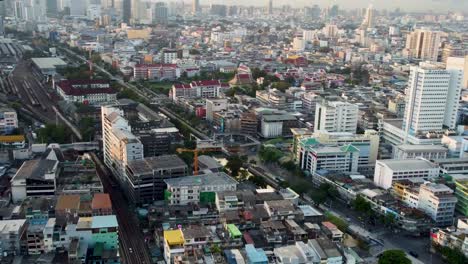 bangkok city aerial view during sunrise