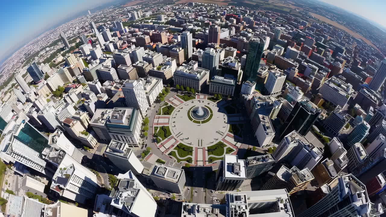 Aerial View of a Modern European City Center