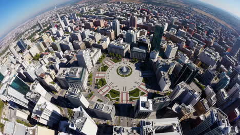 aerial view of a modern european city center