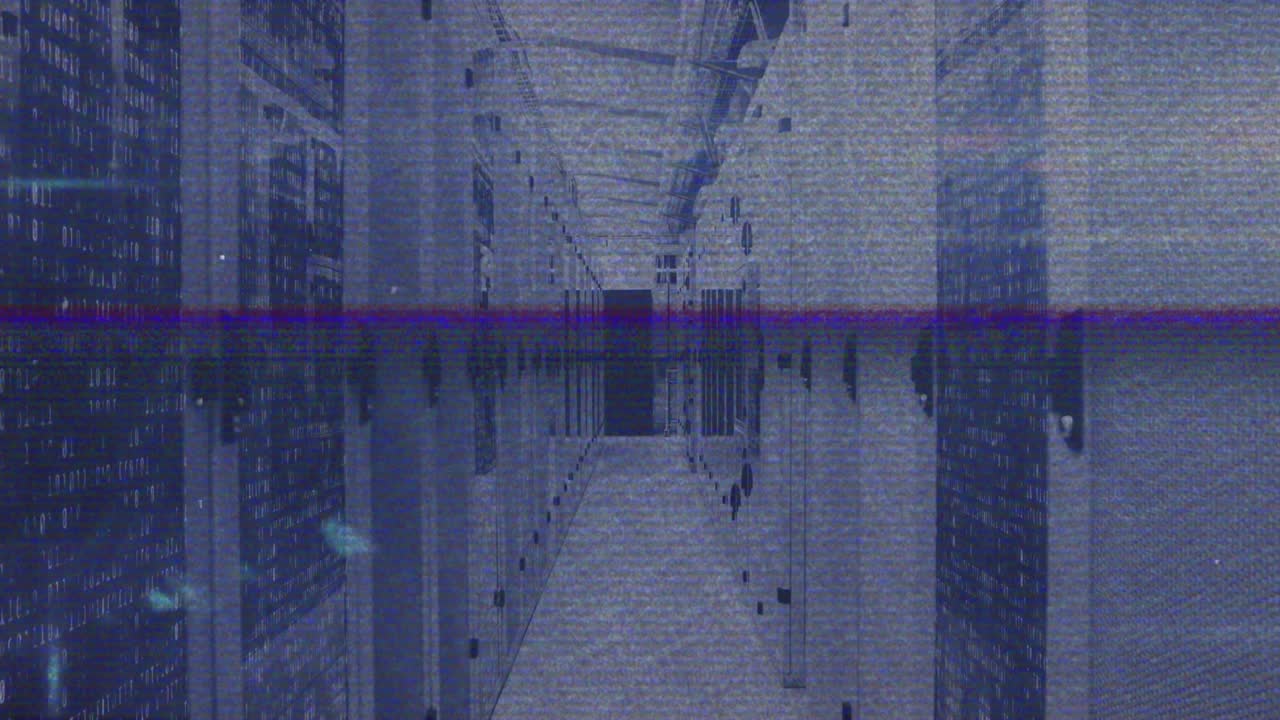 On sequence start DNA double helix moving through corridor, rotating, tilting for circular framing