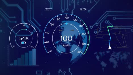 Animation-Der-Finanzdatenverarbeitung-über-Computerplatine