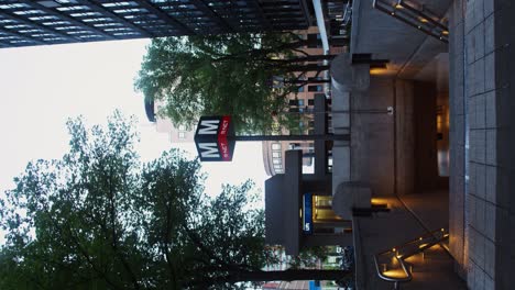 subway entrance with trees