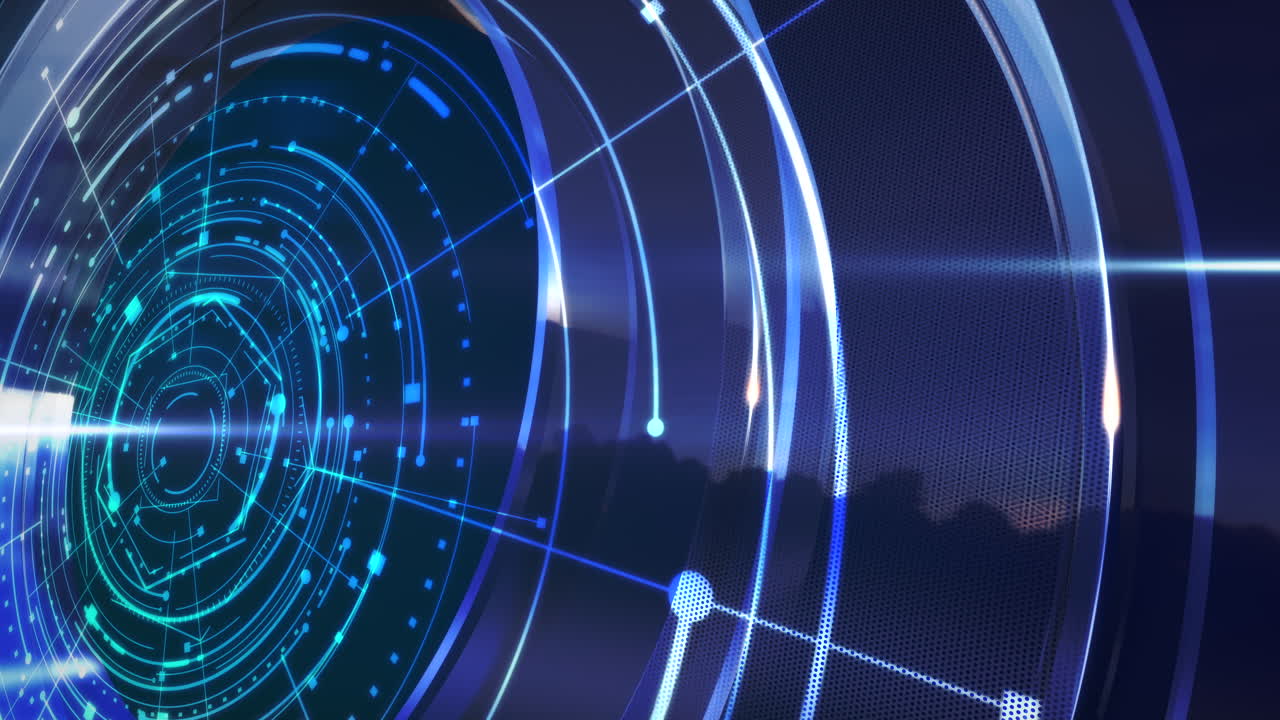 선 및 원형 모양 추상 배경 1이 포함된 소개 뉴스 그래픽 애니메이션