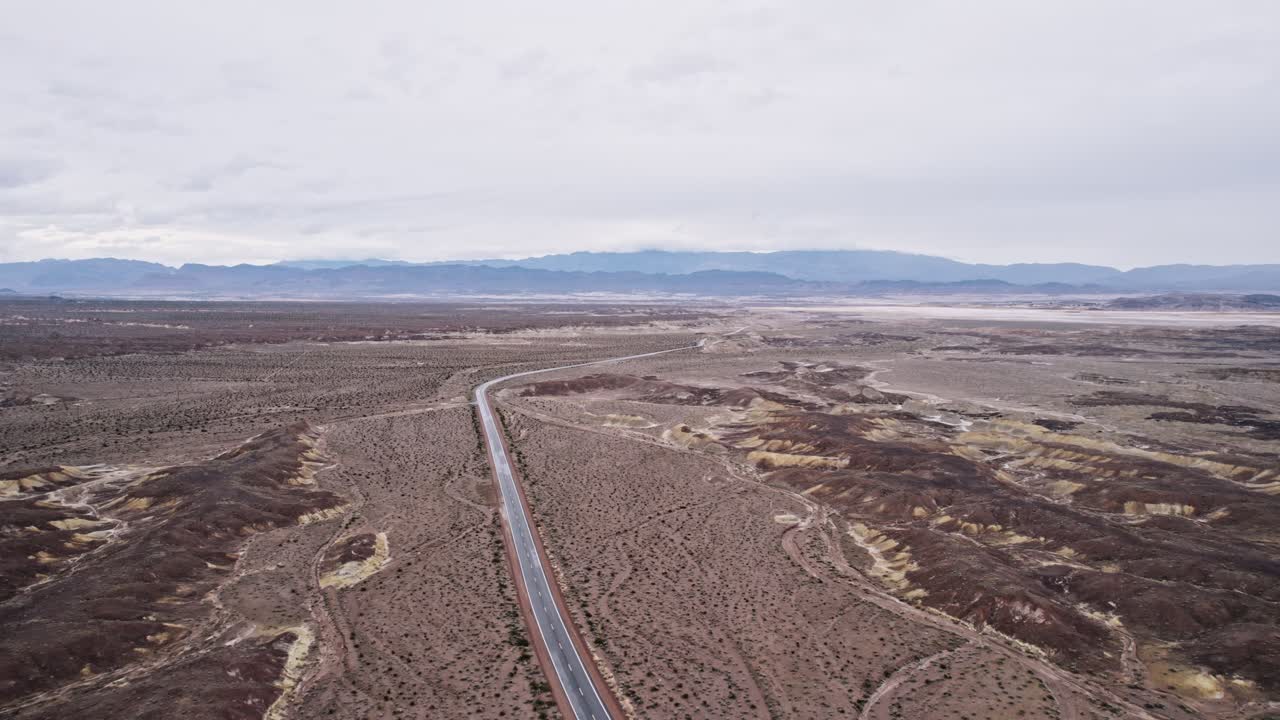 Aerial Drone View of a Vast Rocky Desert Landscape in California with Dramatic Terrain