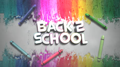 regreso a la escuela en pizarra con tiza de colores