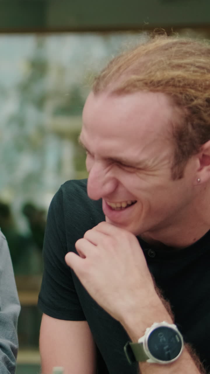 Close up of European boys chatting, using modern technology, online education