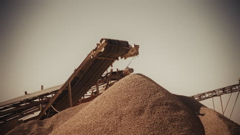 gravel pile and conveyor belt