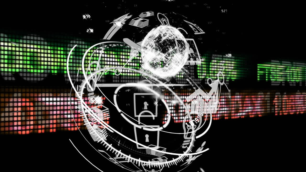 animación del mundo sobre el procesamiento de datos financieros