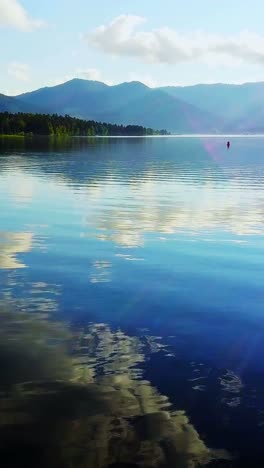 serene lake scene with reflections