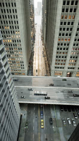 aerial view of a city street with traffic