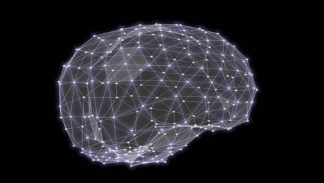 human brain triangles grid rotation 3d rendering