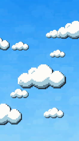pixel art clouds in the sky