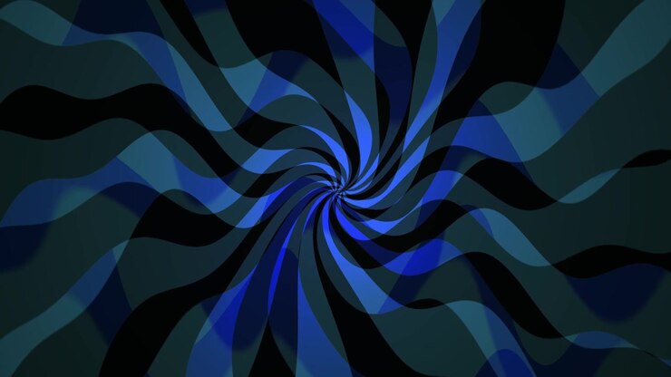 Abstract Blue and Black Swirling Spiral Motion Background
