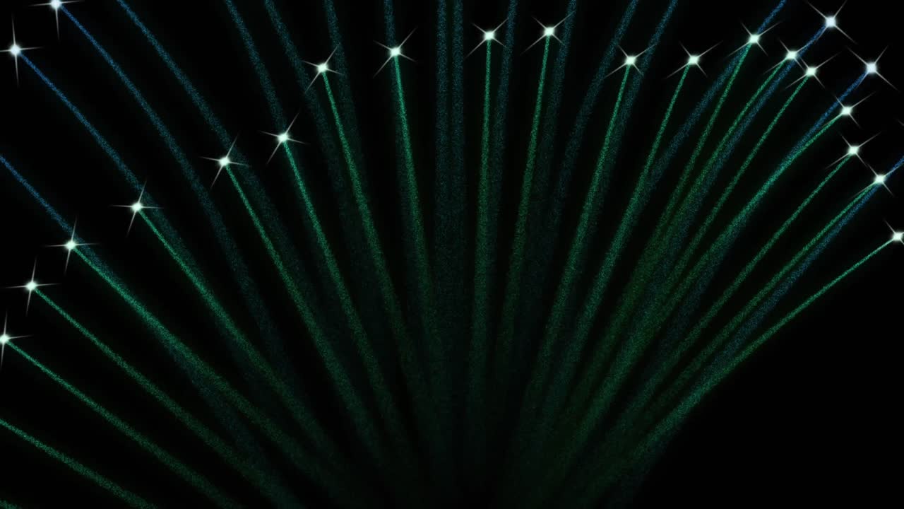 Animation of fireworks on black background