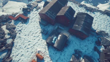 vista aérea de la base antártica y la estación de investigación científica