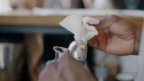 cleaning and polishing silverware