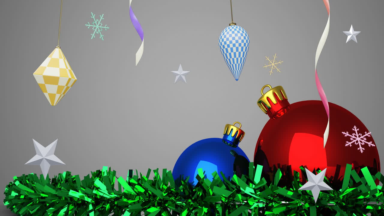 animación de bandas de fiesta y decoraciones navideñas