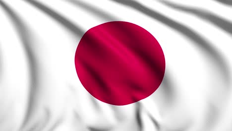 flag of japan with fabric structure in the wind (loopable)