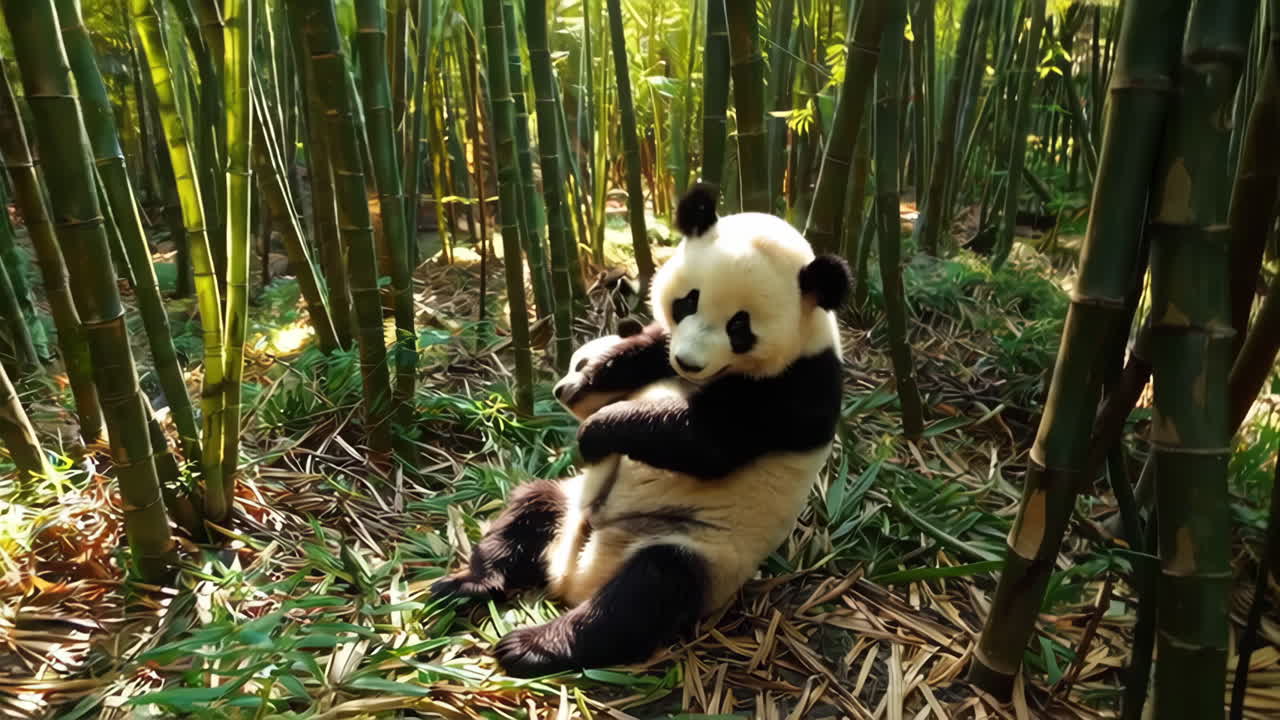 Panda in Bamboo Forest