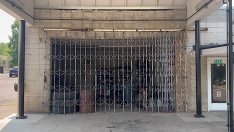 locked up tire business with metal fence for security