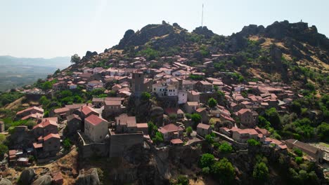 aerial view village of monsanto, guarda district, portugal