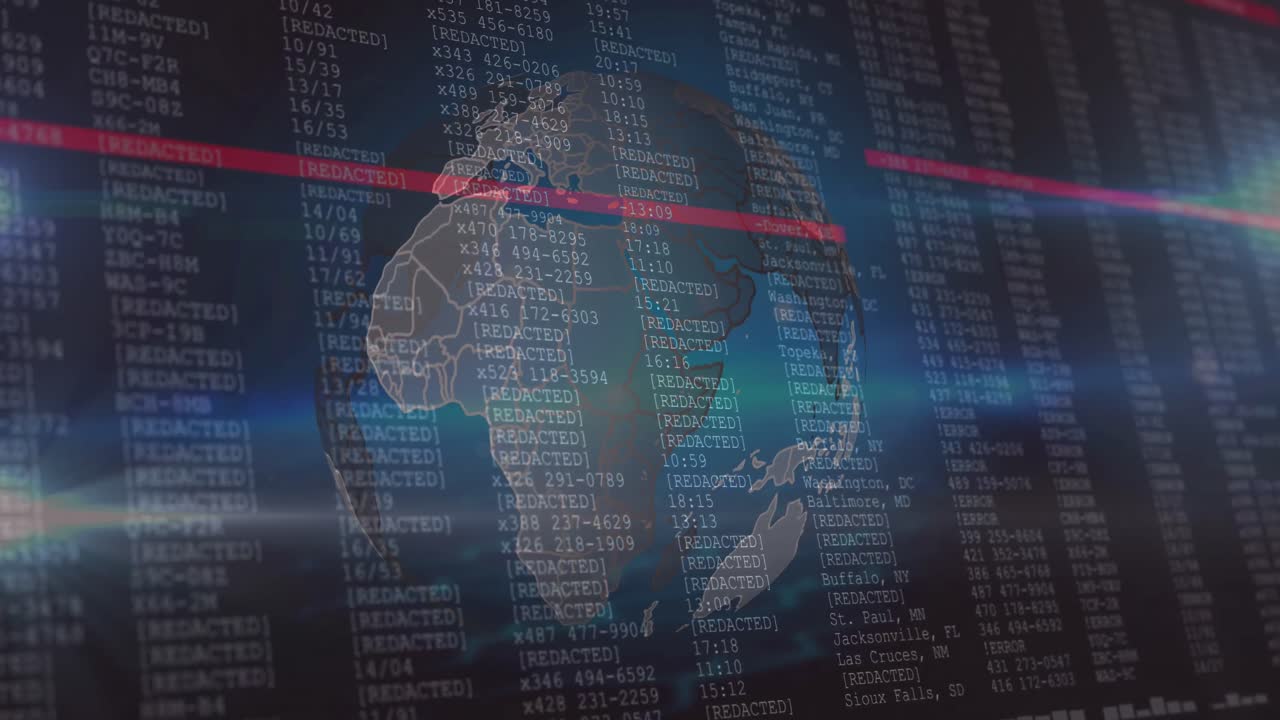 Animation of digital data processing and screen