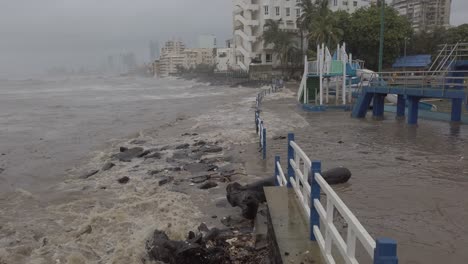 coastal flooding and storm surge in a city