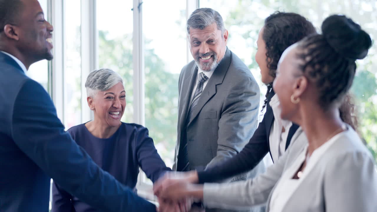 Business people, hands together