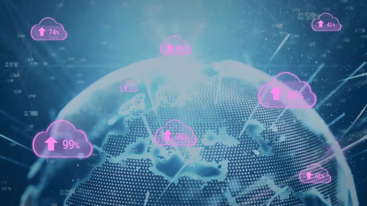 sube nubes de progreso y un globo