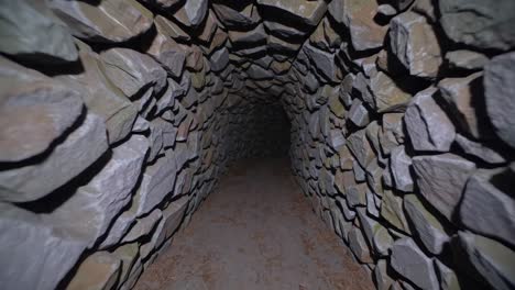 low angle view capturing a mysterious stone tunnel vanishing into darkness, evoking a sense of adventure and the thrill of the unknown, inviting exploration and discovery