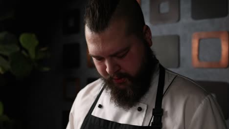 chef preparing fresh salmon