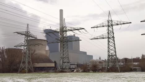 camera pan to a natural gas power plant in germany