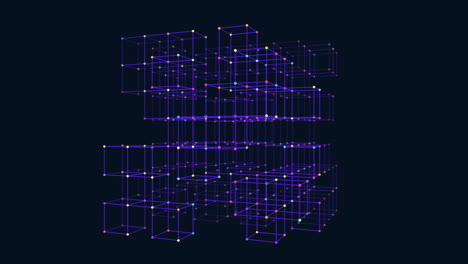 cubo 3d colorido hecho de líneas que se cruzan