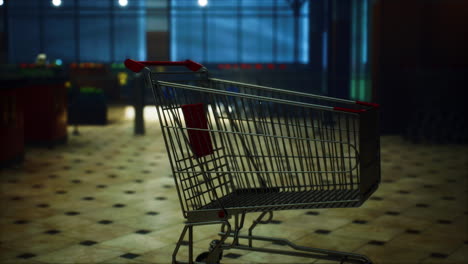 supermercado vacío cerrado debido a la epidemia de coronavirus covid-19