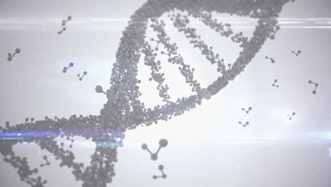 animación de la cadena de adn y las moléculas