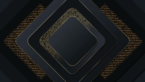 tecnología abstracta geométrica negra y dorada gráficos de movimiento de bucle sin costuras fondo de presentación de negocios de lujo,