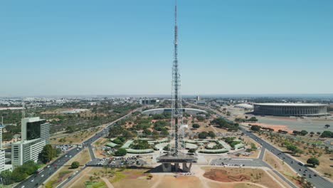 aerial view of brasilia tv tower