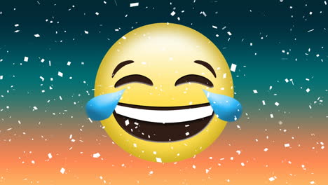 animation of smiling emoji icon on green background