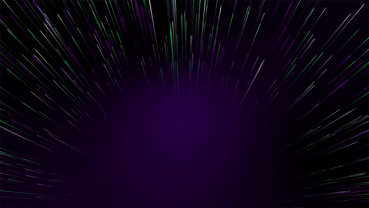 Animation of glowing multicolored moving lines simulating fiber connection and black background for copy space