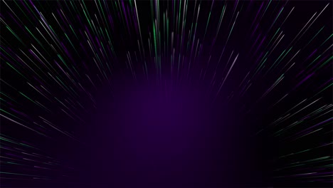 animation of glowing multicolored moving lines simulating fiber connection and black background for copy space