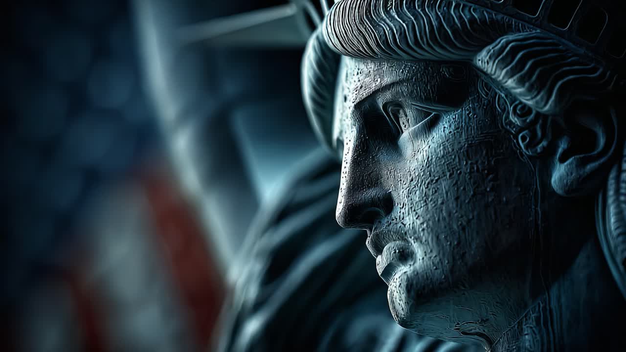 A Close-Up View of an Iconic Statue Representing Freedom and Democracy, Highlighting Its Intricate Details and Symbolism Against a Subtle Background