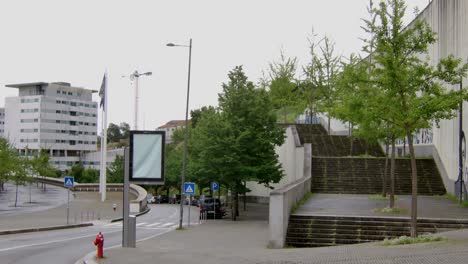 Static-shot-of-some-stairs-by-the-stadium-in-Porto