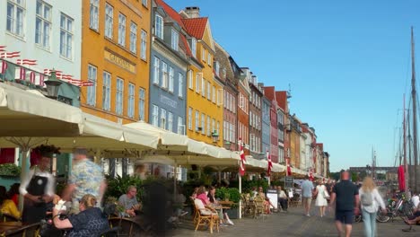 nyhavn timelapse, copenhagen. historical denmark place. time lapse video. copenhagen, denmark. 2020, july.