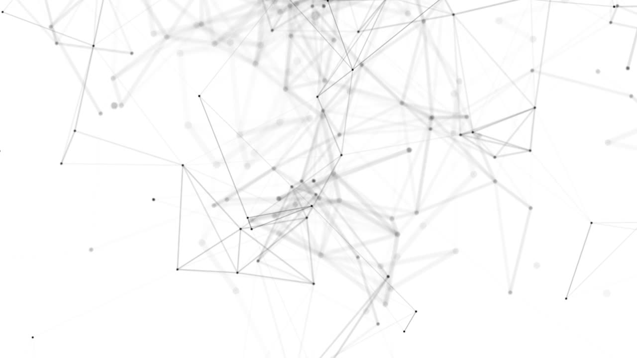 Plexus fantasy abstract technology. Abstract geometric background with moving lines, dots and triangles. Science. Medicine and technology. Loop animations