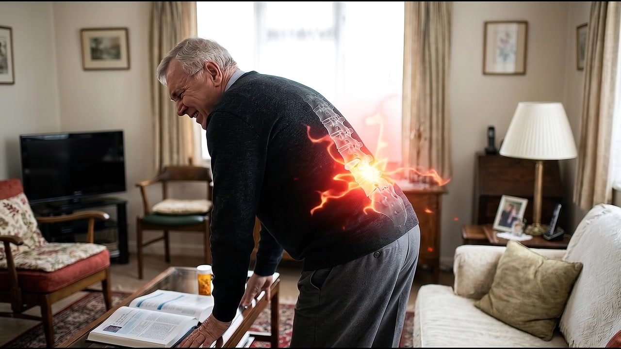 Senior Man Suffering From Severe Lower Back Pain at Home