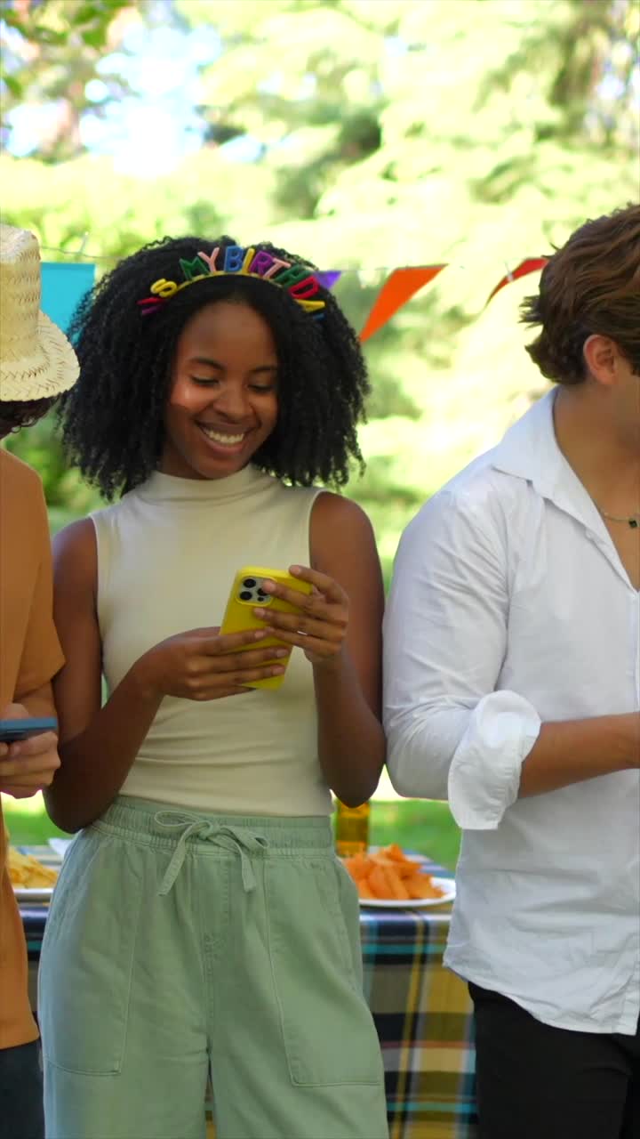 Birthday party with friends taking photos