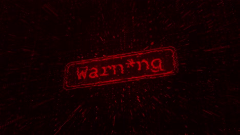 animated red danger warning sign glitching against digital background cyber alert effect for