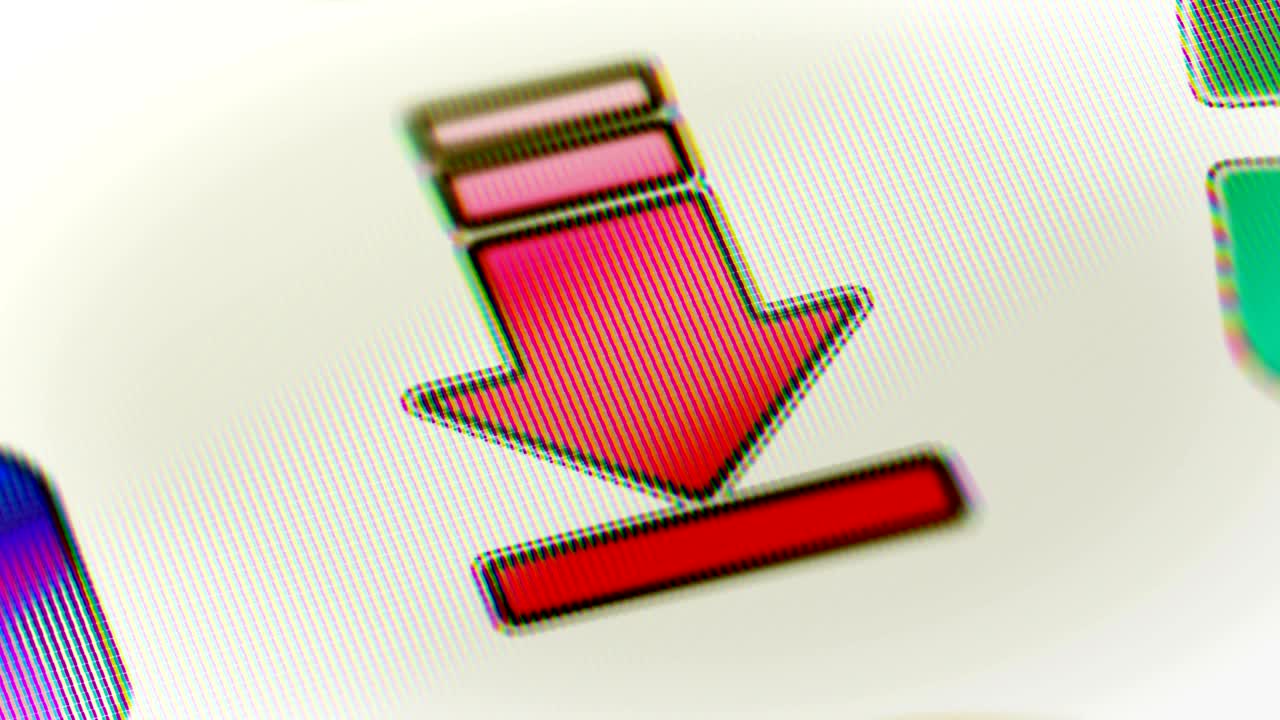 icono de descarga en la pantalla. bucle.