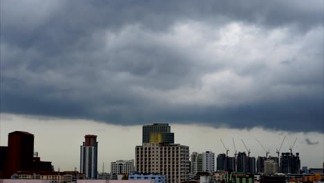 time lapse dark cloud before storm raining