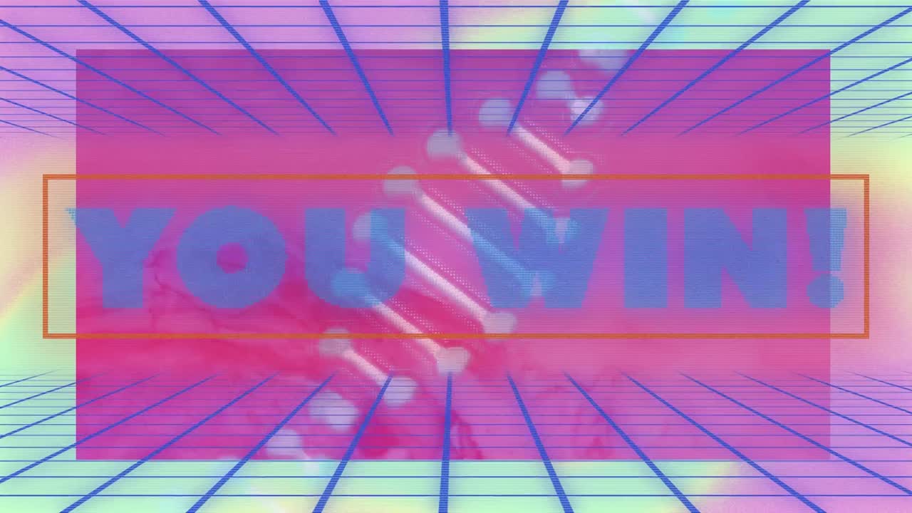 핑크색 배경에 dna 줄기 위에 텍스트를 이기는 애니메이션